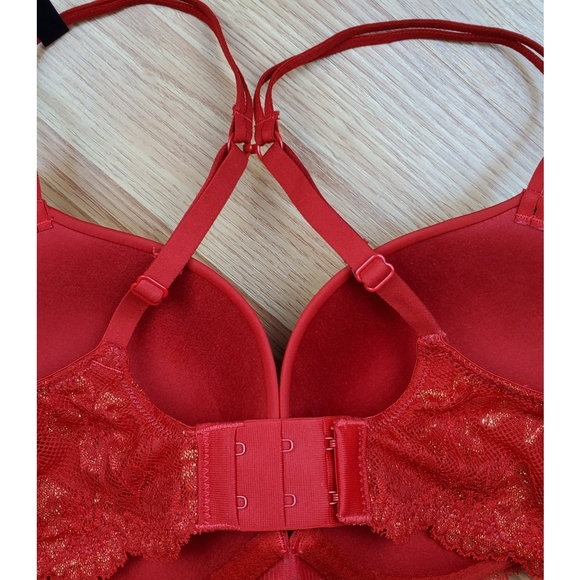 NWT Modern Movement lace wing push up underwire bra savvy red romantic classic - Picture 9 of 10